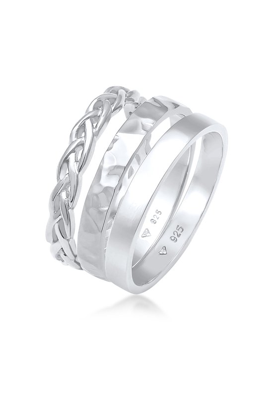 Elli Dames Ring Dames Armband Set van 3 in 925 Sterling Zilver