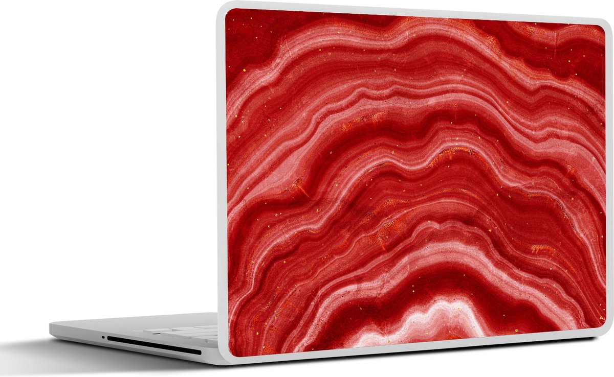 Laptop sticker - 10.1 inch - Agaat - Rood - Edelsteen - Abstract - 25x18cm - Laptopstickers - Laptop skin - Cover