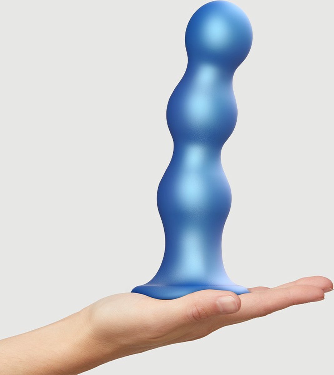 Goedkoopste Strap-On-Me - Dildo Plug Balls - Metallic Blauw - Maat 2XL