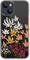 Case Company® - Hoesje geschikt voor iPhone 13 hoesje - Painted wildflowers - Soft Cover Telefoonhoesje - Bescherming aan alle Kanten en Schermrand