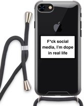 Case Company® - Hoesje met koord geschikt voor iPhone 7 hoesje met Koord - I'm dope - Telefoonhoesje met Zwart Koord - Extra Bescherming aan alle Kanten en Over de Schermrand