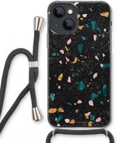 Case Company® - Hoesje met koord geschikt voor iPhone 13 mini hoesje met Koord - Terrazzo N°10 - Telefoonhoesje met Zwart Koord - Extra Bescherming aan alle Kanten en Over de Schermrand