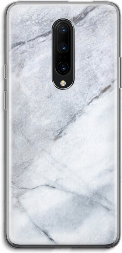 Foto: Case company hoesje geschikt voor oneplus 7 pro hoesje witte marmer soft cover telefoonhoesje bescherming aan alle kanten en schermrand