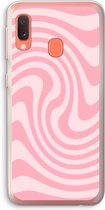Case Company® - Hoesje geschikt voor Samsung Galaxy A20e hoesje - Swirl Roos - Soft Cover Telefoonhoesje - Bescherming aan alle Kanten en Schermrand