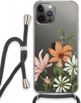 Case Company® - Hoesje met koord geschikt voor iPhone 13 Pro Max hoesje met Koord - Floral bouquet - Telefoonhoesje met Zwart Koord - Extra Bescherming aan alle Kanten en Over de Schermrand