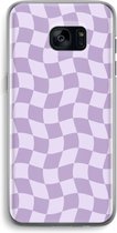 Case Company® - Hoesje geschikt voor Samsung Galaxy S7 Edge hoesje - Grid Paars - Soft Cover Telefoonhoesje - Bescherming aan alle Kanten en Schermrand