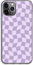 Case Company® - Hoesje geschikt voor iPhone 11 Pro Max hoesje - Grid Paars - Soft Cover Telefoonhoesje - Bescherming aan alle Kanten en Schermrand