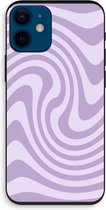 Case Company® - Hoesje geschikt voor iPhone 12 mini hoesje - Swirl Paars - Biologisch Afbreekbaar Telefoonhoesje - Bescherming alle Kanten en Schermrand