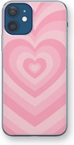 Case Company® - Hoesje geschikt voor iPhone 12 mini hoesje - Hart Roos - Soft Cover Telefoonhoesje - Bescherming aan alle Kanten en Schermrand