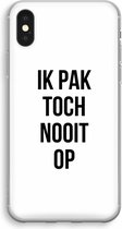 Case Company® - Hoesje geschikt voor iPhone X hoesje - Ik pak nooit op - Soft Cover Telefoonhoesje - Bescherming aan alle Kanten en Schermrand