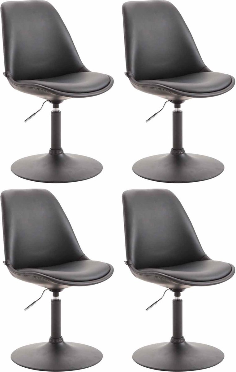 Clp Maverick Set van 4 Eetkamerstoelen Kunstleer zwart