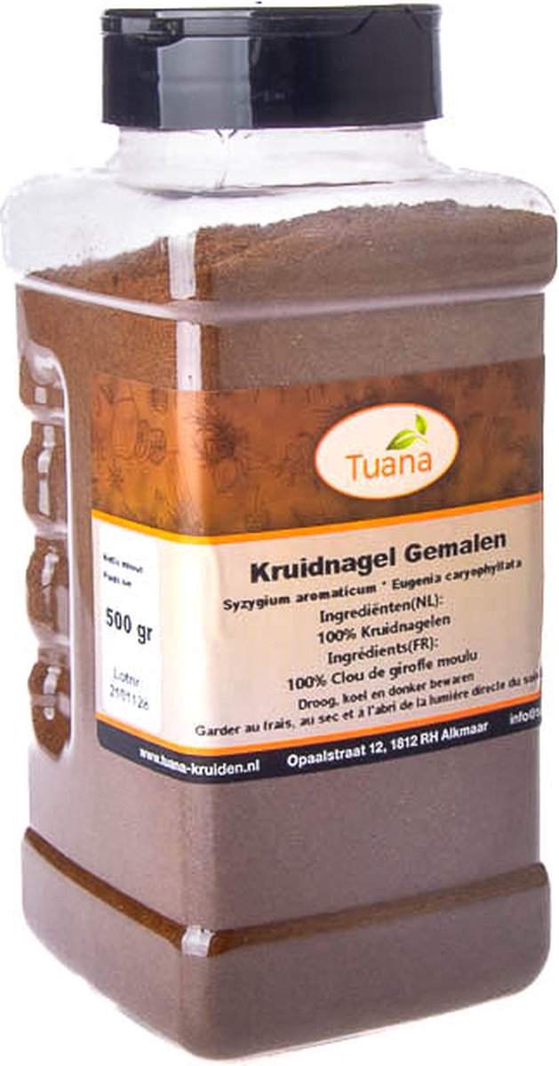 Goedkoopste Tuana Kruiden - Kruidnagel Gemalen - Strooibus 500 Gram - Kruiden Zonder Zout - GP0158