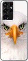 Geschikt voor Samsung Galaxy S21 Ultra hoesje - Jongens - Adelaar - Amerikaanse zeearend - Vogel - Portret - Snavel - Ogen - Siliconen Telefoonhoesje