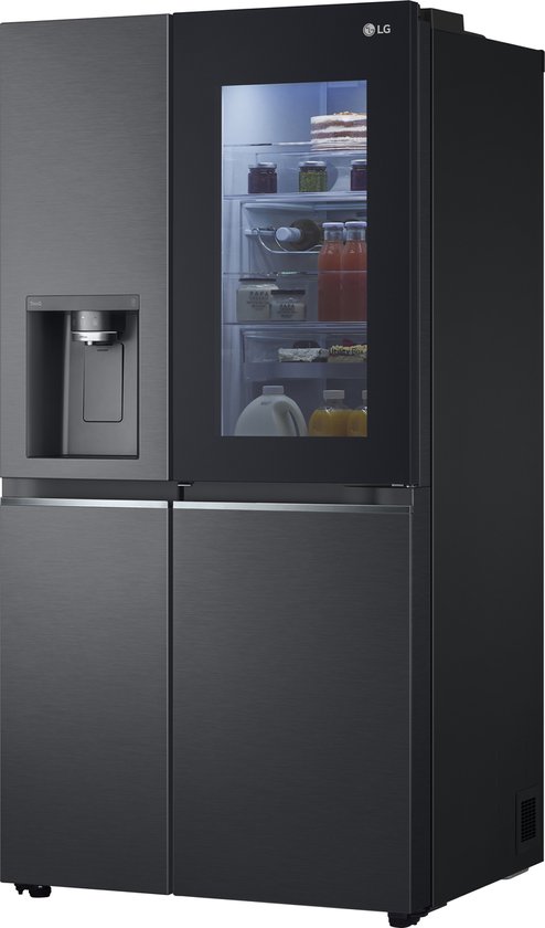 Koelkast: LG GSXV90MCDE Amerikaanse koelkast met InstaView™ Door-in-Door™ - 635L inhoud - DoorCooling+™ - Water- en ijsdispenser met UVnano™ - Craft Ice™ - Total No Frost - Inverter Linear Compressor, van het merk LG