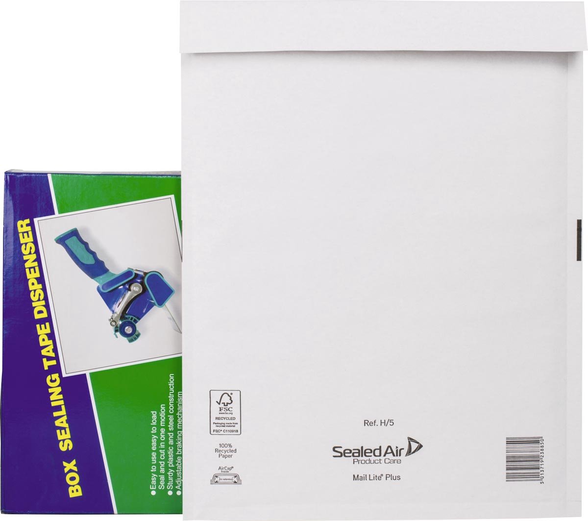 Mail Lite Plus luchtkussenenveloppen, wit, H/5, 270 x 360 mm, doos van 50 stuks