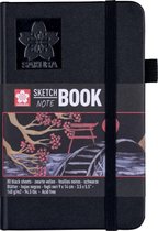 Schetsboek sakura 9x14cm 140gr zwart papier | Krimp a 1 stuk | 5 stuks