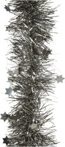 1x pièces de guirlandes étoiles lametta/feuille anthracite (gris chaud) 10 cm x 270 cm - Guirlandes de Noël/Guirlandes de Noël