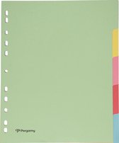 Pergamy tabbladen ft A4 maxi, 11-gaatsperforatie, karton, geassorteerde pastelkleuren, 5 tabs 50 stuks