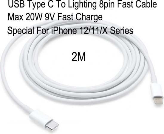 USB-C naar Lightning Kabel - iPad - iPhone Oplader Kabel - Lader - 2m