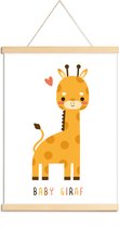 Happy Walls - Babykamer Poster Canvas - Cute Giraf - A3