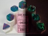 Chessex 7-Die set Gemini Gel Vert- Pink/ Blue