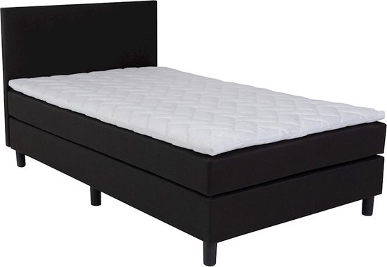 Beter Bed Basic Box Owen vlak met gestoffeerd matras - 120 x 200 cm - zwart