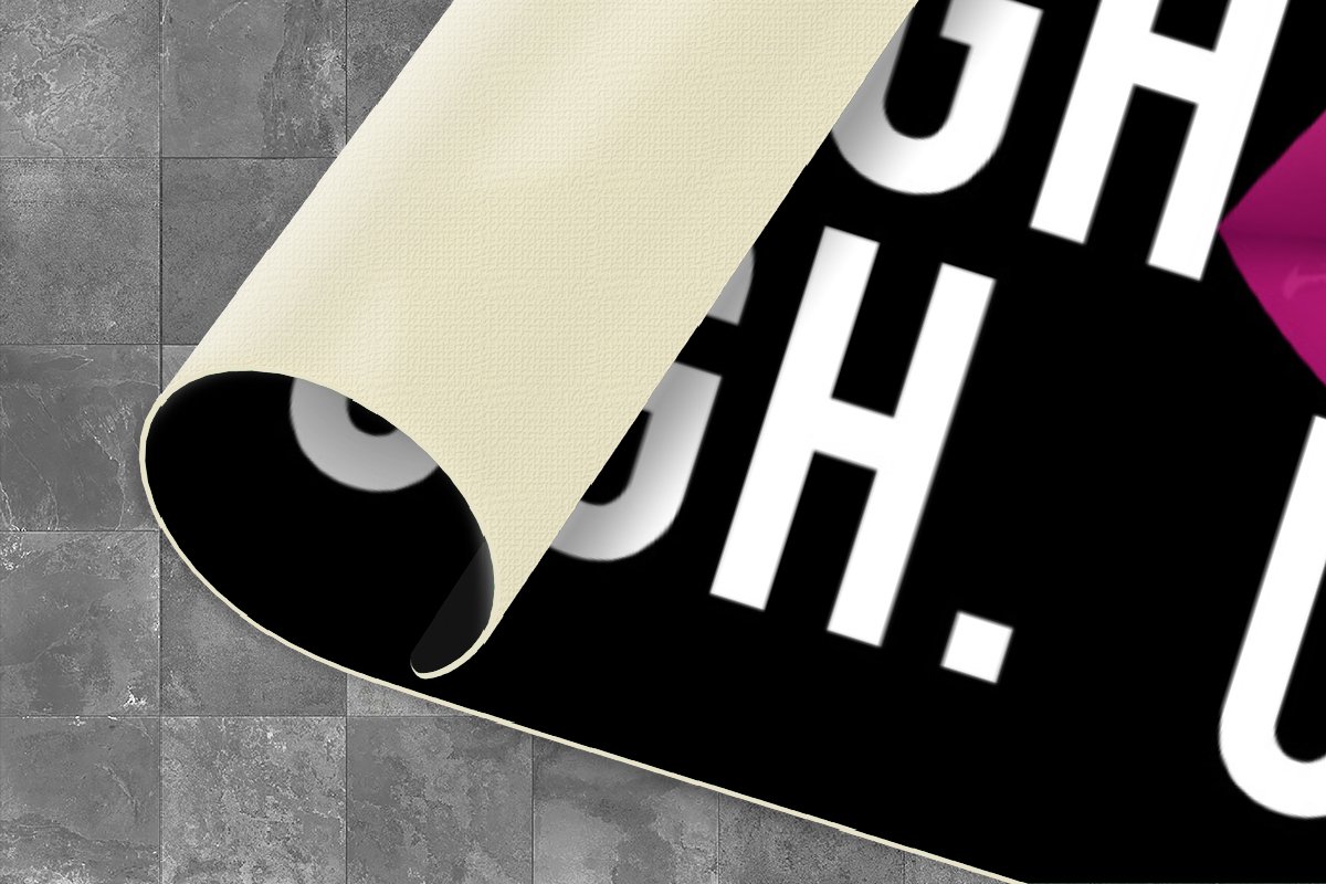 KitchenYeah Keukenloper - Loper keuken - Kind - Quotes - Lippen - Ugh. Ugh. Ugh. Ugh - Keukenloper vinyl Multicolor