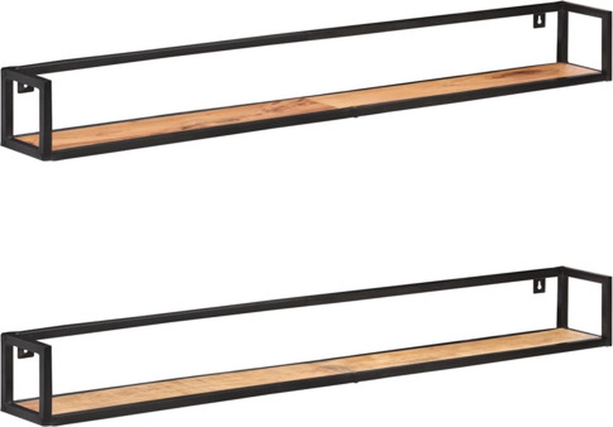 vidaXL Wandschappen - 2 - st - 160 - cm - massief - acaciahout Bruin