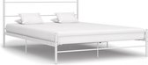vidaXL - Bedframe - metaal - wit - 120x200 - cm