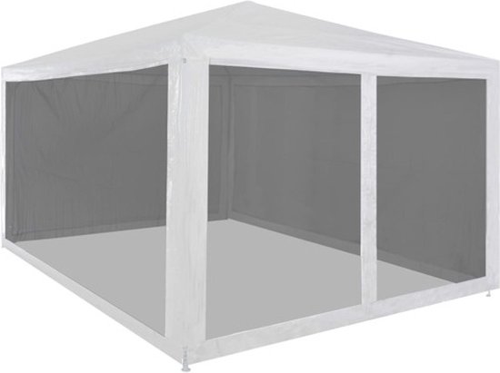 vidaXL - Partytent - met - 4 - mesh - zijwanden - 4x3 - m