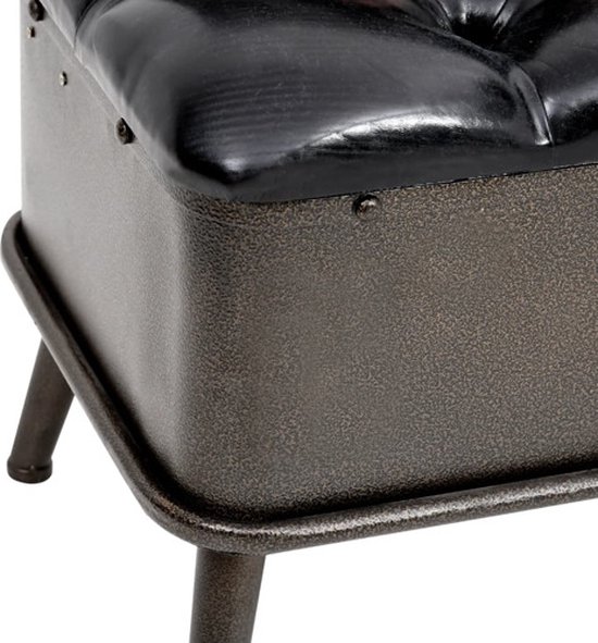Banc de rangement vidaXL avec dossier 110 cm similicuir noir - Banc de rangement - Bancs de rangement - Coffre de rangement
