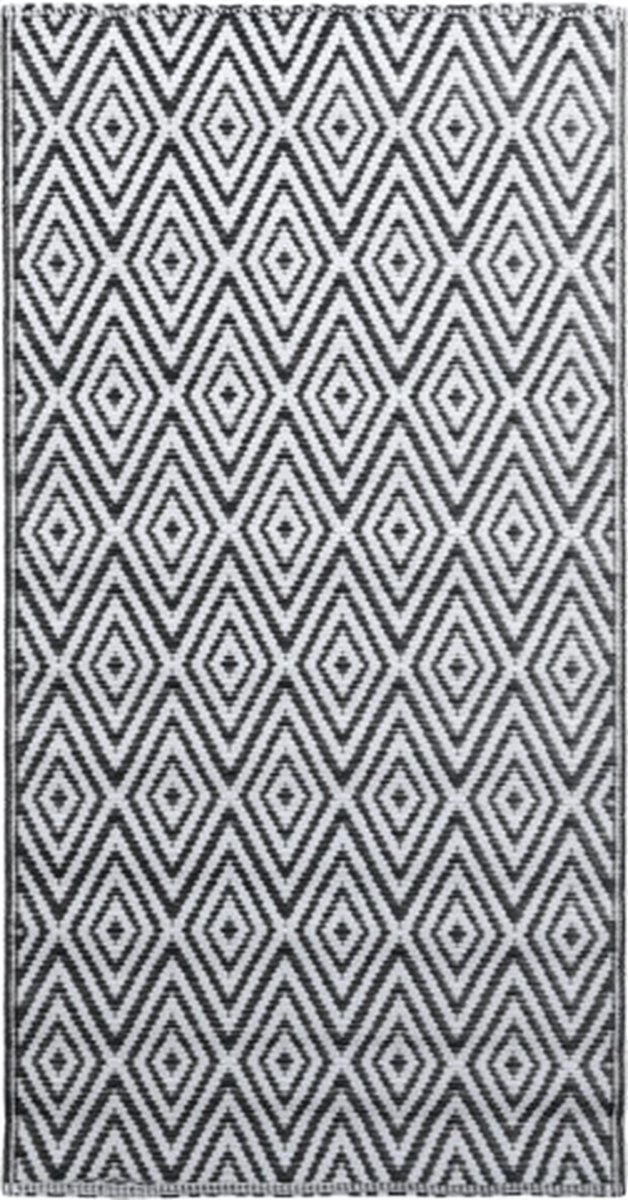 vidaXL - Buitenkleed - ARAKIL - 190x290 - cm - PP - wit - en - zwart