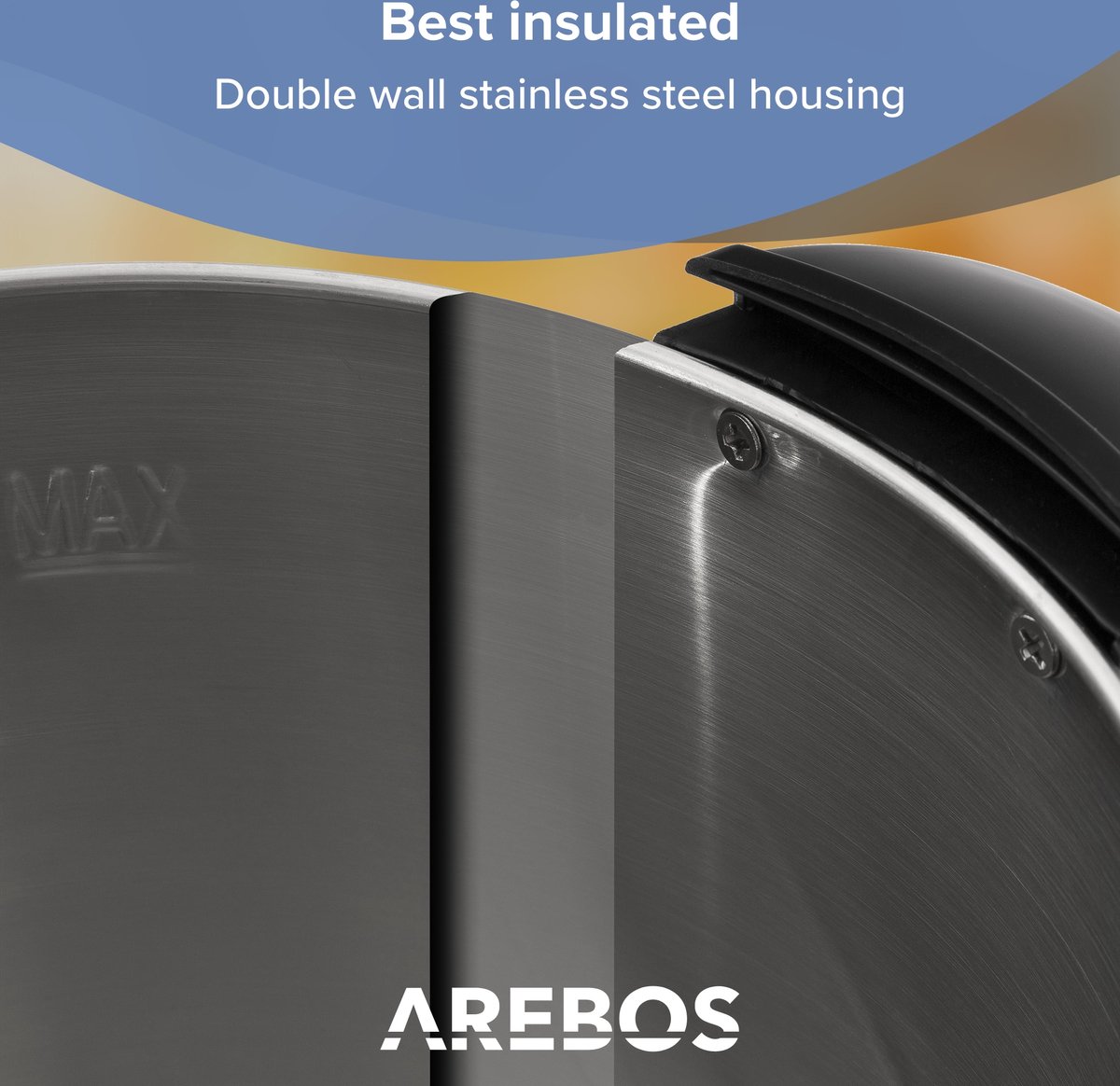Arebos Catering Koker 8,8L | roestvrij Staal Warmwaterdispenser 950W | Heetwaterkoker | Theekoker met traploze temperatuurregelaar 30-110 °C |Thee Koffie Glühwein Ketel | Waterkoker | Glühweinfornuis