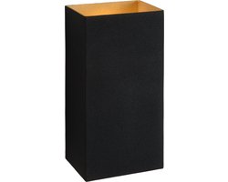 Atmooz - Wandlamp Royal - Industrieel - Woonkamer / Slaapkamer - Zwarte Buitenkant - Gouden Binnenkant - Hoogte 25cm - Metaal