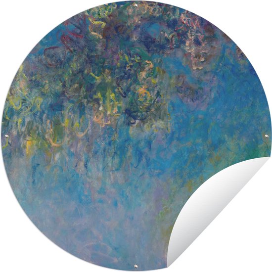 Tuincirkel Blauweregen - Claude Monet - 90x90 cm - Ronde Tuinposter - Buiten