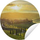 Tuincirkel Toscane - Zon - Italië - 60x60 cm - Ronde Tuinposter - Buiten