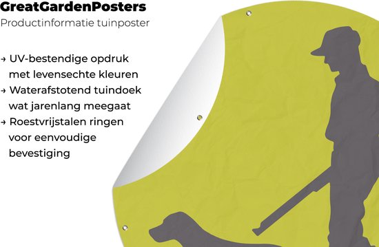 Cercle de jardin - un chasseur et son chien - 150x150 cm - Affiche jardin