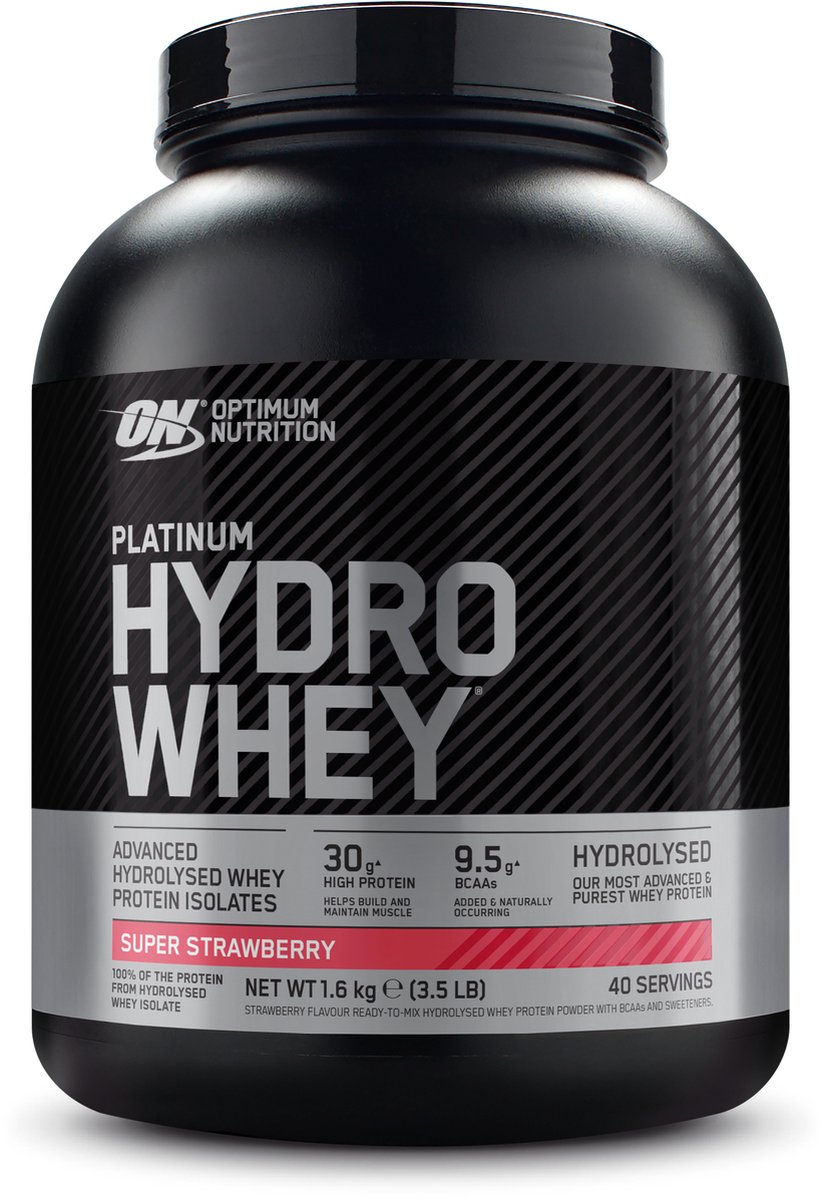 Goedkoopste Optimum Nutrition Hydrowhey - Eiwitshake / Proteine Poeder - Super Strawberry - 100 Whey Isolaat - 1600 gram (40 shakes