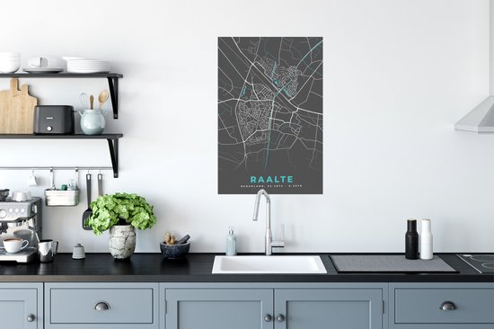 Affiche Plan de la ville - Raalte - Plan - Carte - 60x90 cm