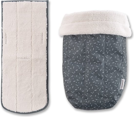Croozer Winter Set pour siège Bébé à partir de 2018, bleu graphite/blanc