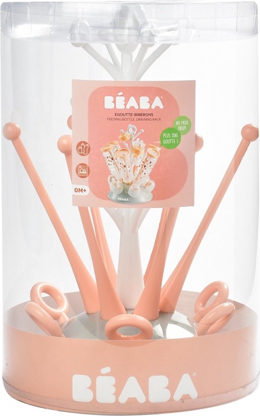 Béaba - Afdruiprek voor zuigflessen - Flessenrek - Grijs/roze van Beaba — afbeelding 3