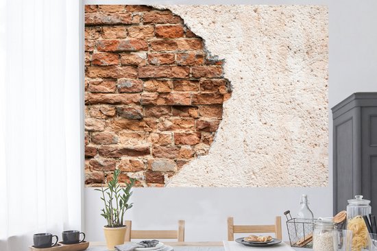 Stickers muraux - Film Plâtre - Plâtre - Mur - Brique - 160x120 cm - Film adhésif - Stickers muraux Chambre d'enfant - Papier peint autocollant XXL