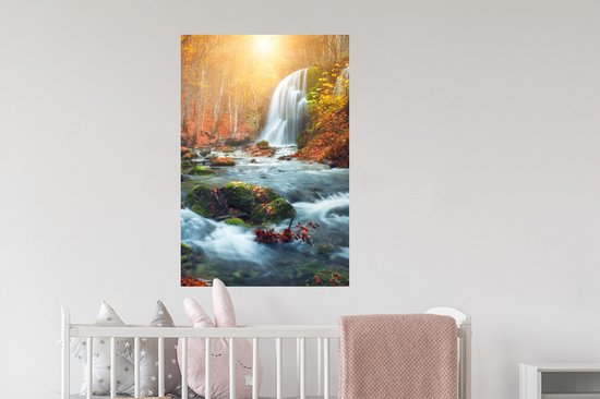 Stickers muraux - Film autocollant - Cascade - Soleil - Automne - 60x90 cm - Film adhésif - Stickers muraux muraux Chambre d'enfant - Papier peint autocollant - Papier peint autocollant - Film autocollant