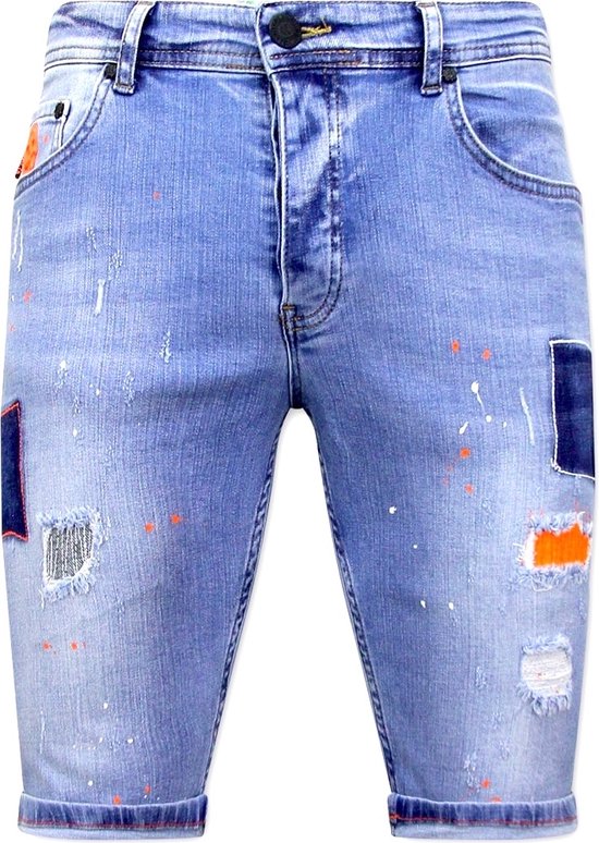 Local Fanatic Exclusive Skinny Shorts en jean Hommes - 1040 - Blauw - Tailles: 34