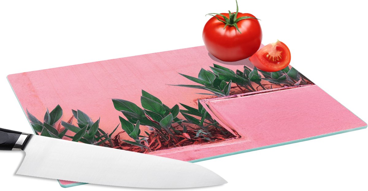 Glazen Snijplank - 28x20 - Planten - Zomer - Verf - Snijplanken Glas