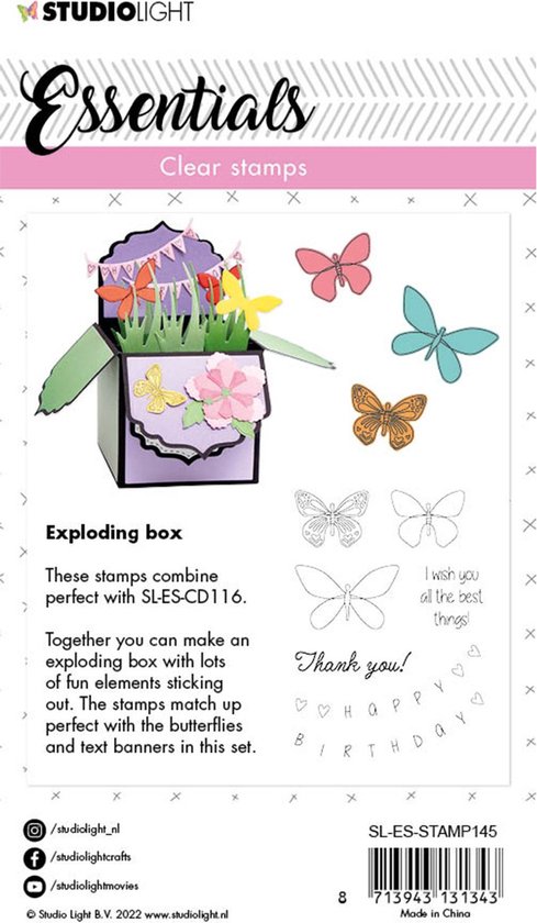 Studio Light Essentials clear stamp Exploding box | bol
