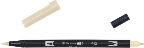 Tombow ABT dual brush pen tan ABT-942 Kalligrafie pen, Brushmarker, Brushpennen