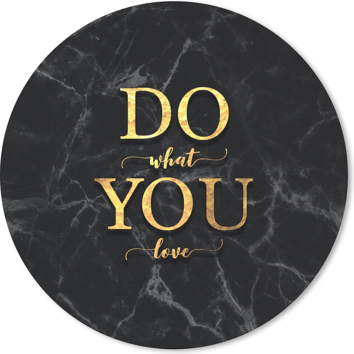Muismat rond 50x50 cm - Mousepad Quotes - Motivatie - Goud - Marmer print - Ronde muismatten