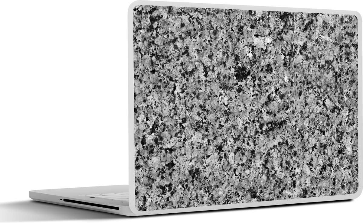 Laptop sticker - 13.3 inch - Steen - Graniet print - Grijs - Zwart - 31x22,5cm - Laptopstickers - Laptop skin - Cover