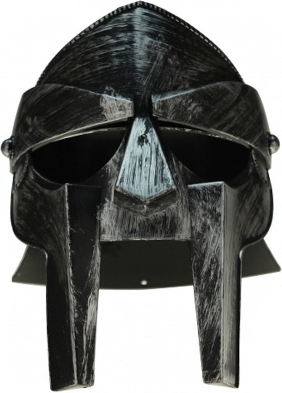 KRÜGER Gladiator helm - Zwart met vizier - Verkleedaccessoire voor volwassenen